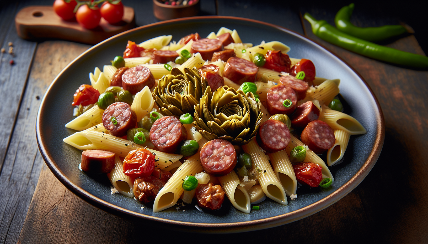 pasta con carciofi e salsiccia